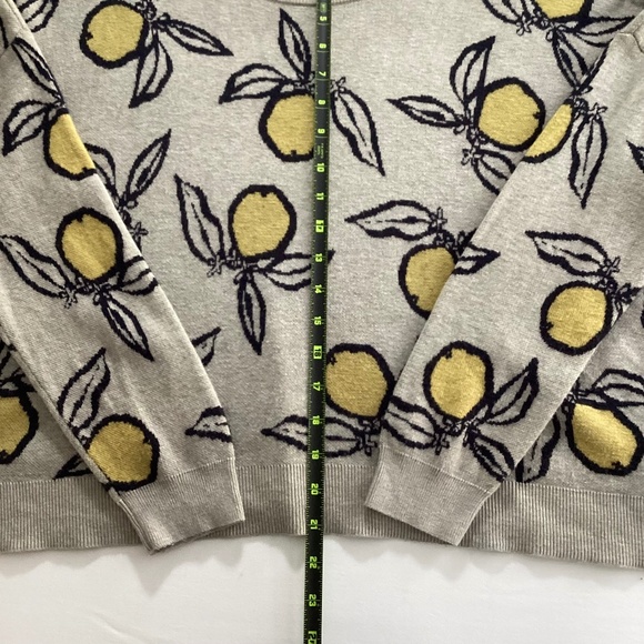 Madewell Tangerine Sketch Jacquard Pullover Sweater Heather Taupe Medium - Picture 9 of 13